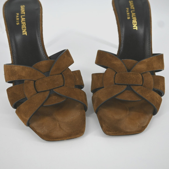Saint Laurent Brown Suede Tribute Mules Size 36 - Picture 5 of 12